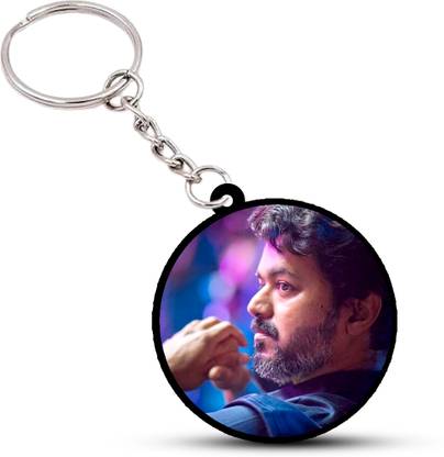 VINODHANA Actor Vijay Keychain/ Round Shape Double side printed (0907) Key Chain