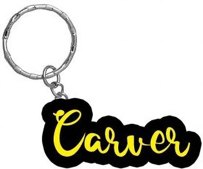 SY Gifts Carver Name Black Yellow Name Keychain Key Chain