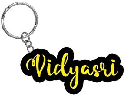 SY Gifts Vidyasri Name Black Yellow Name Keychain Key Chain