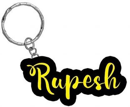 SY Gifts Rupesh Name Black Yellow Name Keychain Key Chain