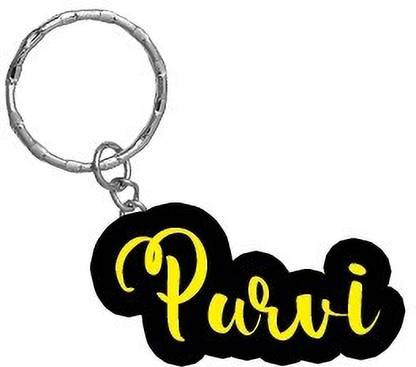 SY Gifts Purvi Name Black Yellow Name Keychain Key Chain