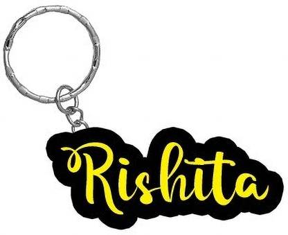 SY Gifts Rishita Name Black Yellow Name Keychain Key Chain