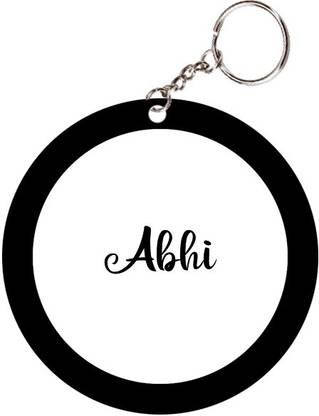 SY Gifts Abhi Name Black Keychain Key Chain