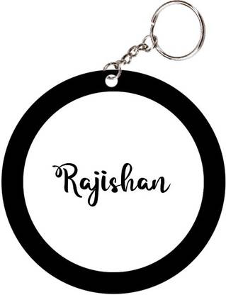 SY Gifts Rajishan Name Black Keychain Key Chain