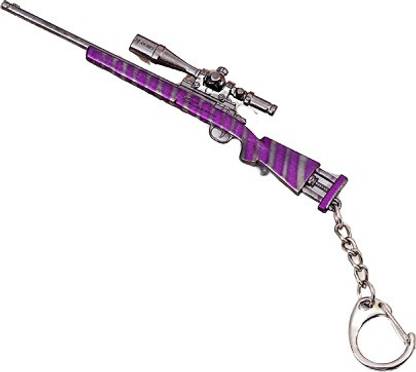 MAG BEE PUBG/ BGMI M24 Sniper Gun - Pink Finish Stripe - 1 Pcs Key Chain