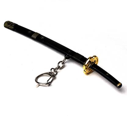 Daiyamondo Roronoa Zoro Sword Keychain With Scabbard Black Sword One Piece Sword Keychain Key Chain
