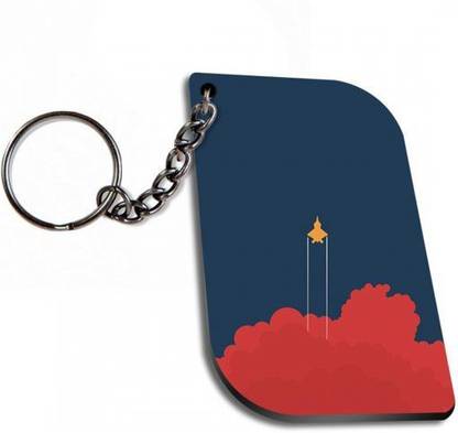OM3DPRINT Rocket Minimal Curverectangle Keychain Key Chain