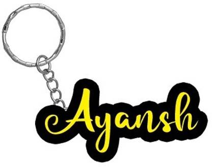 SY Gifts Ayansh Name Black Yellow Name Keychain Key Chain