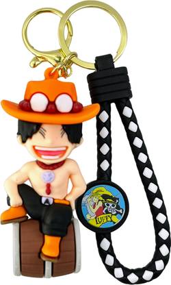 Kraft Crate Portgas D. Ace Inspired 3D Rubber Keychain | One Piece Anime Keychain | Key Chain