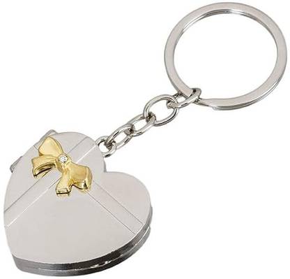 GKM Heart Shape Photo Frame premium quality metal keychain for couples Key Chain