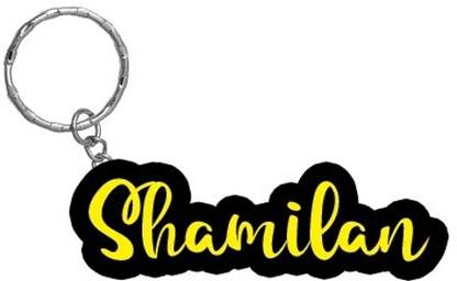 SY Gifts Shamilan Name Black Yellow Name Keychain Key Chain