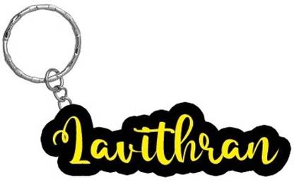 SY Gifts Lavithran Name Black Yellow Name Keychain Key Chain
