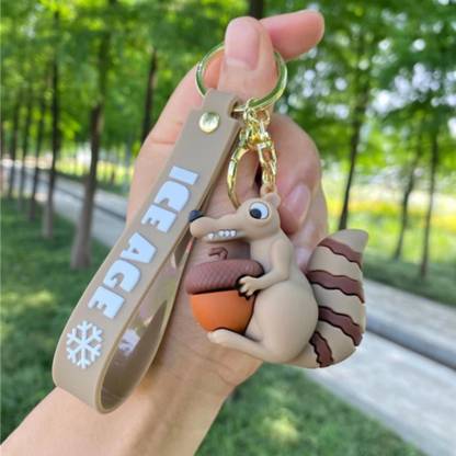 Mubco Ice Age Scrat 3D Keychain | Strap Charm & Hook Cartoon Movie Model Pendant Toys Key Chain