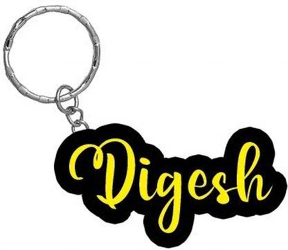 SY Gifts Digesh Name Black Yellow Name Keychain Key Chain