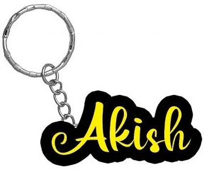 SY Gifts Akish Name Black Yellow Name Keychain Key Chain