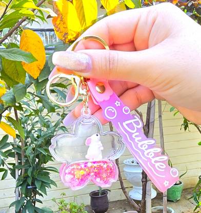 OFM Special Gifting Key Chain -Bubble Floating Bunny Bliss With Buckle & Ring Key Chain