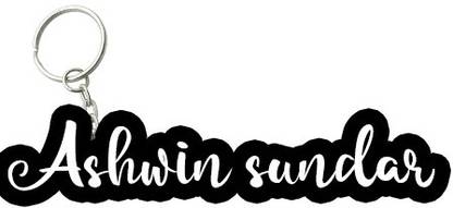 SY Gifts Ashwin sundar Black White Name Keychain Key Chain