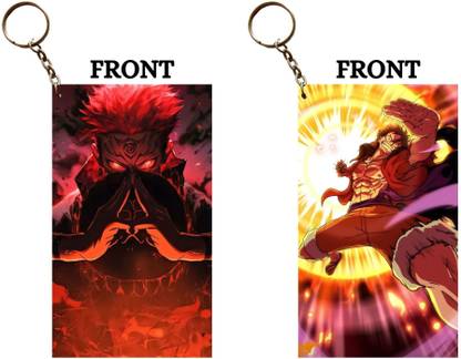 Hariyaali Enterprises LLP ITADORI TO SUKUNA X LUFFY GONNA KICK ASHES Unique Style 2 pcs Combo Key Chain