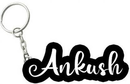 SY Gifts Ankush Black White Name Keychain Key Chain