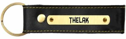 SY Gifts Thelak Name Black Leather Keychain Key Chain