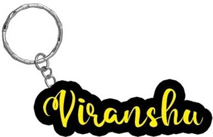 SY Gifts Viranshu Name Black Yellow Name Keychain Key Chain