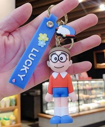 Mubco Cute Nobita 3D Keychain | with Strap Charm & Hook | Gift Kids Adults Key Chain