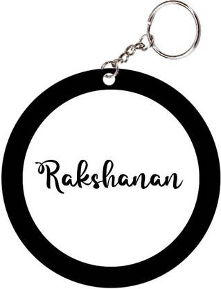 SY Gifts Rakshanan Name Black Keychain Key Chain
