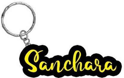 SY Gifts Sanchara Name Black Yellow Name Keychain Key Chain