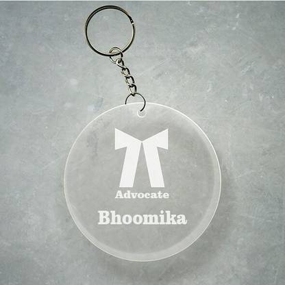 SY Gifts Advocate Logo Desigh With Bhoomika Name Key Chain