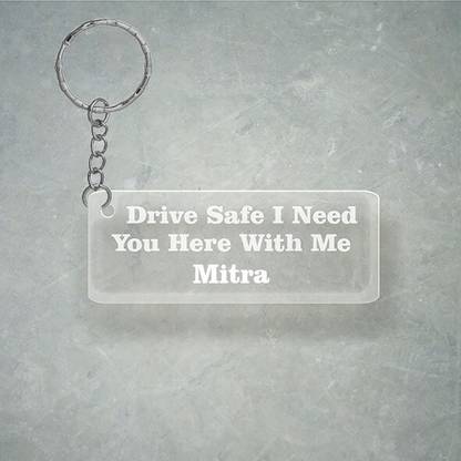 SY Gifts Drive SafeDesign With Mitra Name Key Chain
