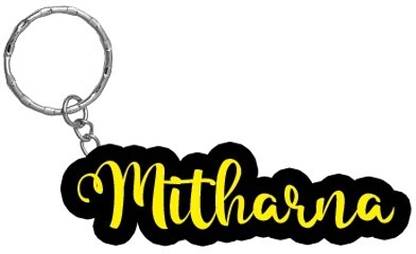 SY Gifts Mitharna Name Black Yellow Name Keychain Key Chain