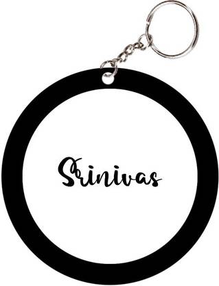 SY Gifts Srinivas Name Black Keychain Key Chain