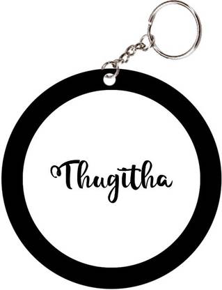 SY Gifts Thugitha Name Black Keychain Key Chain