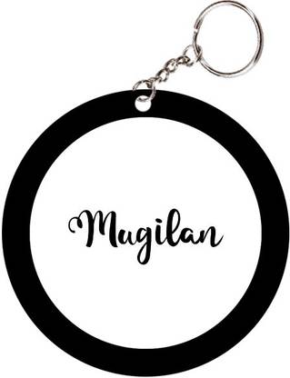 SY Gifts Mugilan Name Black Keychain Key Chain