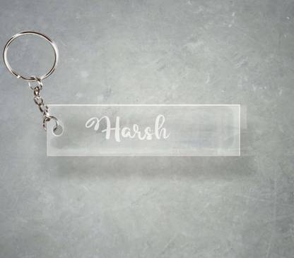 SY Gifts Harsh Name Transparent Engraving Keychain F1 67 Key Chain