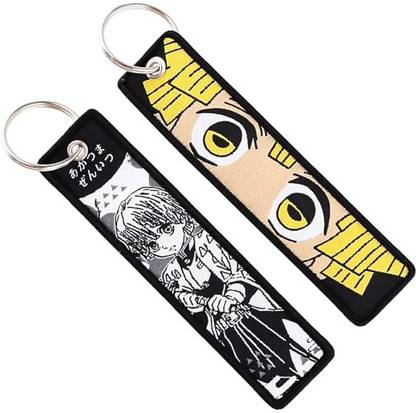 Funfob Anime Keychain Embroidered Key Tags Material (Zenitsu Open Eye) Key Chain