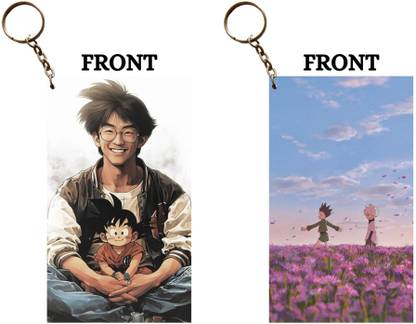 Hariyaali Enterprises LLP CREATOR OF GOKU X GON AND KILLUA IN FLOWER FIELD Unique Style 2 pcs Combo Key Chain