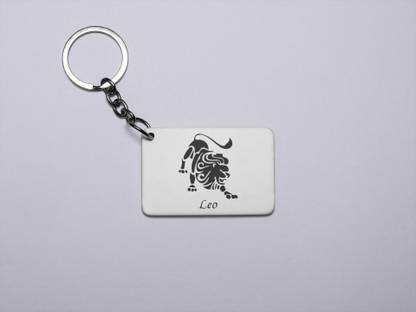 MiTrends Leo symbol (BG Black) - Printed Acrylic Keychains(Pack Of 2) Key Chain