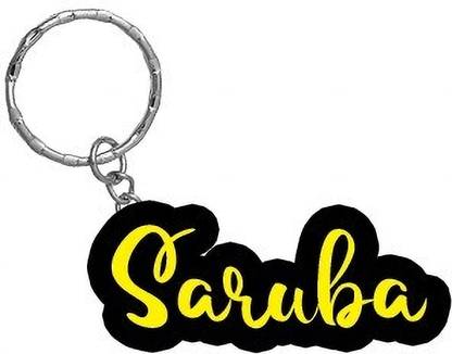 SY Gifts Saruba Name Black Yellow Name Keychain Key Chain