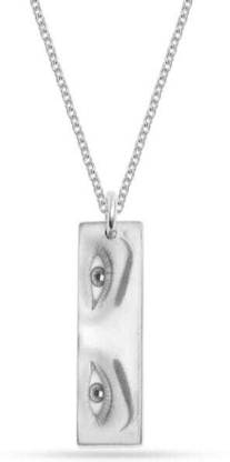 Myurawells Personalized Photo Of Eyes Necklace, Stainless Steel For Gift, Silver Key Chain