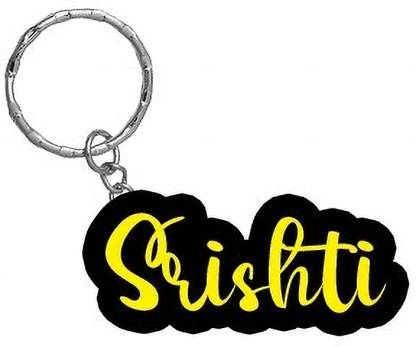 SY Gifts Srishti Name Black Yellow Name Keychain Key Chain