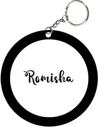 SY Gifts Romisha Name Black Keychain Key Chain