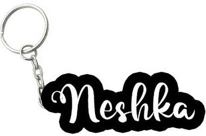 SY Gifts Neshka Black White Name Keychain Key Chain
