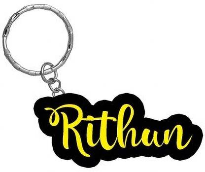 SY Gifts Rithun Name Black Yellow Name Keychain Key Chain