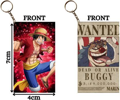Hariyaali Enterprises LLP One Piece LUFFY LAUGHING AND BUGGY WANTED POSTER Unique Style 2 pcs Combo Key Chain