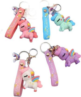 SARASI Silicone Unicorn Keychain for Door/ Scotty Key-Ring [Random Color, Pack 1] Key Chain