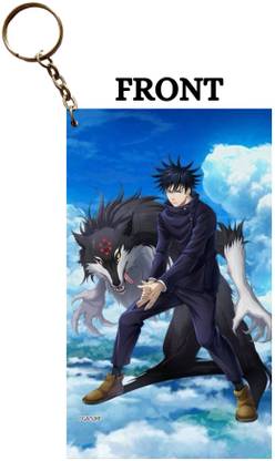 Hariyaali Enterprises LLP Jujutsu Kaisen MEGUMI WITH HIS WOLF SHIKIGAMI Anime Key Chain