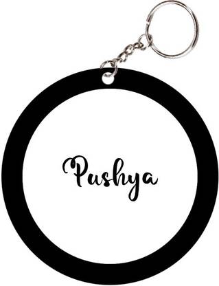 SY Gifts Pushya Name Black Keychain Key Chain