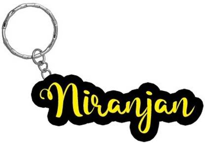 SY Gifts Niranjan Name Black Yellow Name Keychain Key Chain