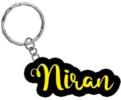 SY Gifts Niran Name Black Yellow Name Keychain Key Chain